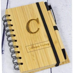 bloc de notas personalizado de madera